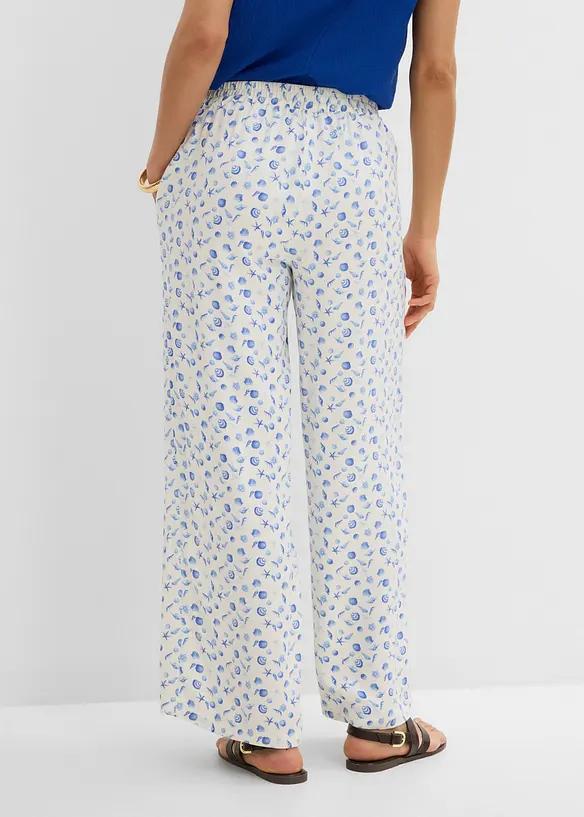 Schlupfhose  aus reiner Viskose in weiß von hinten - bonprix
