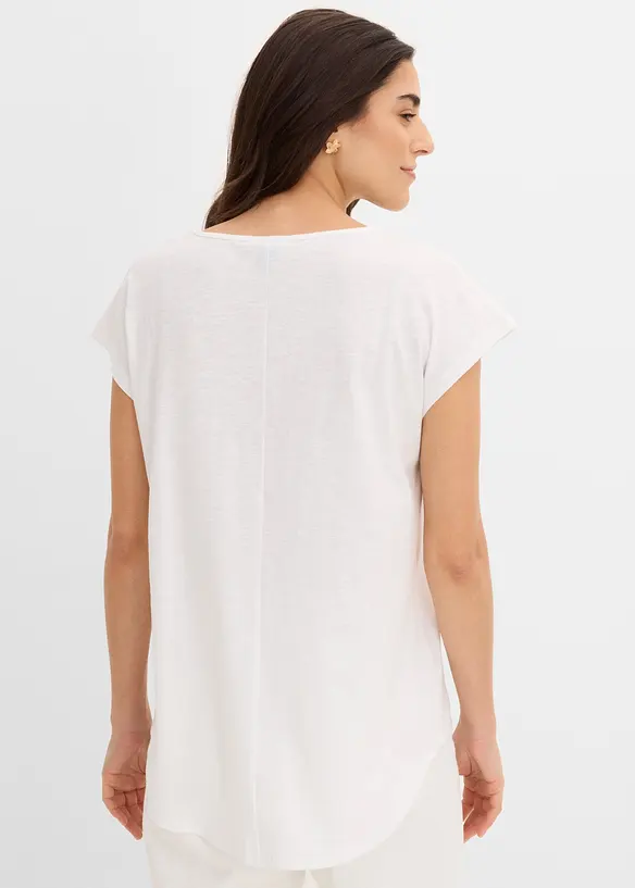 Leichtes Longshirt aus reiner Bio-Baumwolle in weiß von hinten (im Anschnitt) - bonprix Leichtes Longshirt aus reiner Bio-Baumwolle in weiß von hinten (im Anschnitt) - bonprix