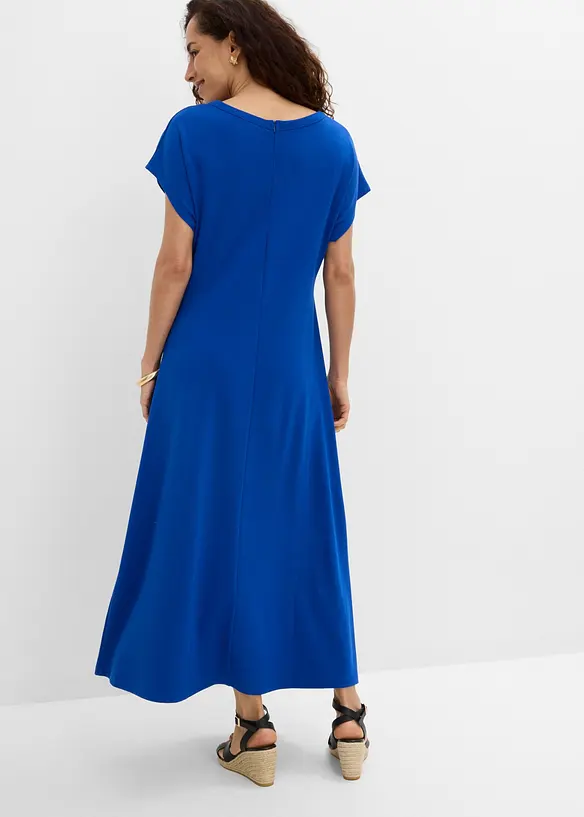 Midikleid aus softem Viskose-Mix in blau von hinten (Totalaufnahme) - bonprix