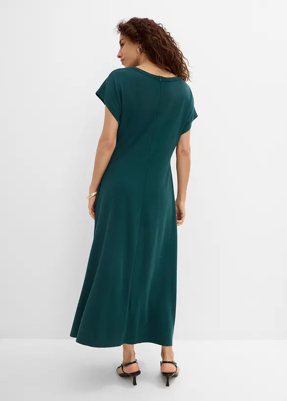 Midikleid aus softem Viskose-Mix in grün von hinten (Totalaufnahme) - bonprix