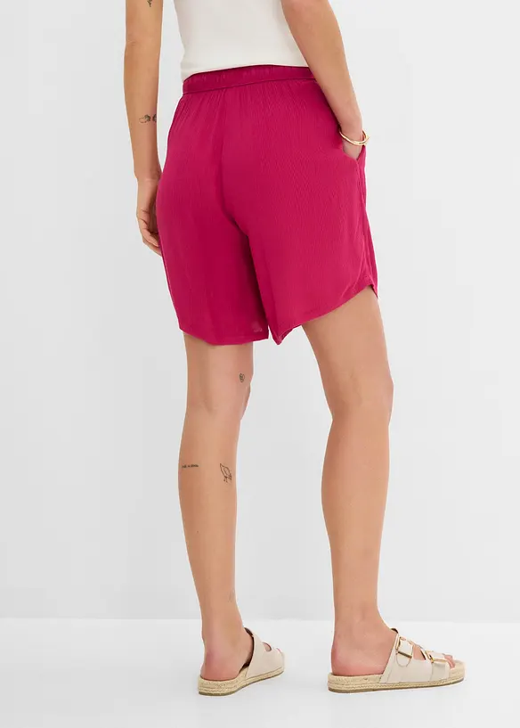 Schlupf-Shorts aus strukturierter Viskose in pink von hinten - bonprix Schlupf-Shorts aus strukturierter Viskose in pink von hinten - bonprix