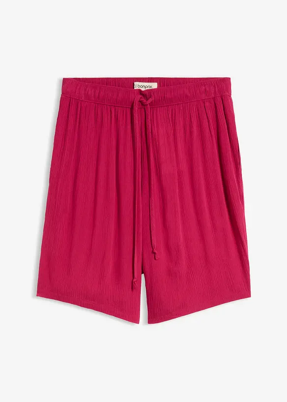Schlupf-Shorts aus strukturierter Viskose in pink von vorne - bonprix Schlupf-Shorts aus strukturierter Viskose in pink von vorne - bonprix