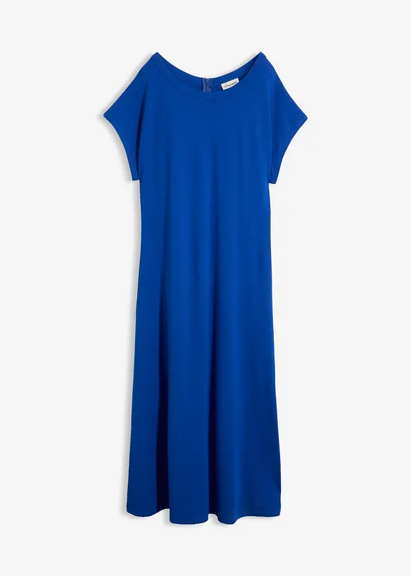 Midikleid aus softem Viskose-Mix in blau von vorne - bonprix