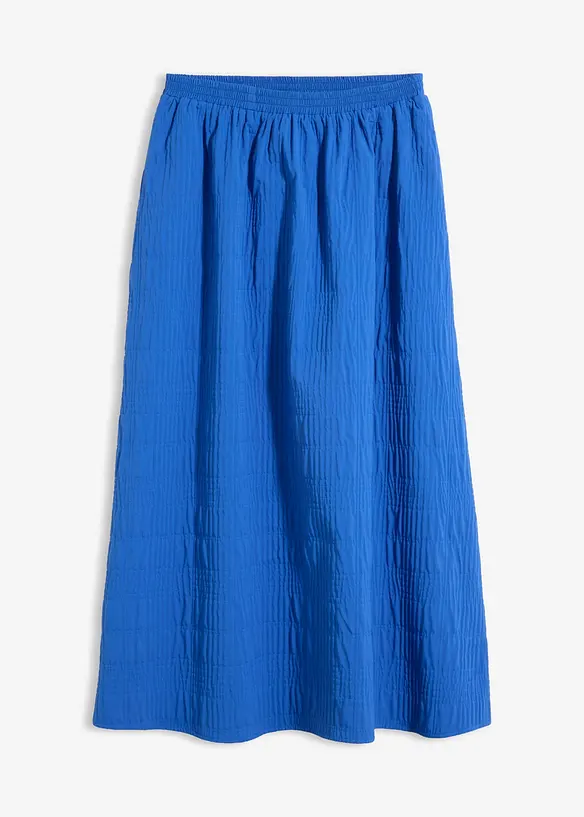 Leichter Midirock mit Struktur in blau von vorne - bonprix