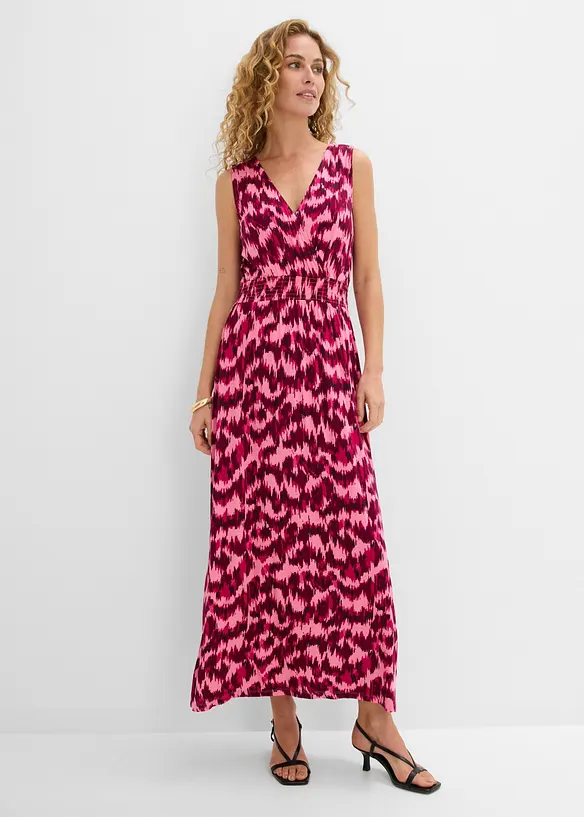 Maxikleid aus softem Viskose-Mix in pink von vorne (Totalaufnahme) - bonprix Maxikleid aus softem Viskose-Mix in pink von vorne (Totalaufnahme) - bonprix