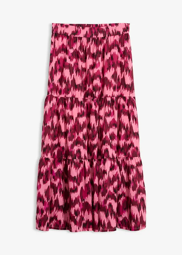 Maxirock aus reiner Bio-Baumwolle in pink von vorne - bonprix