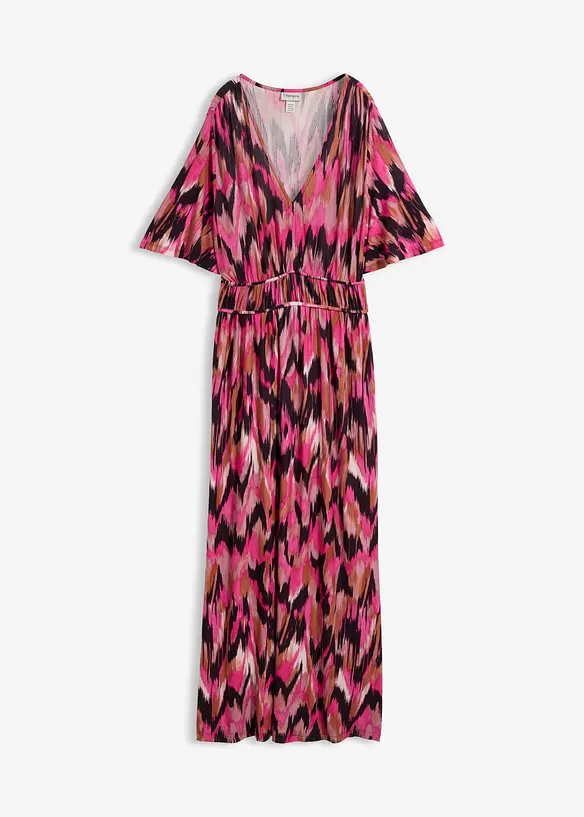 Jerseykleid aus softem Viskose-Mix in pink von vorne - bonprix