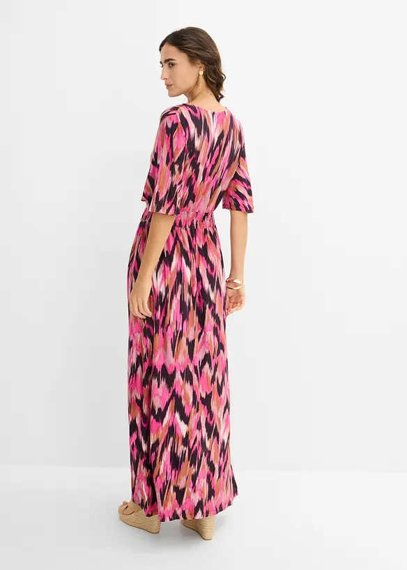 Jerseykleid aus softem Viskose-Mix in pink von hinten (Totalaufnahme) - bonprix