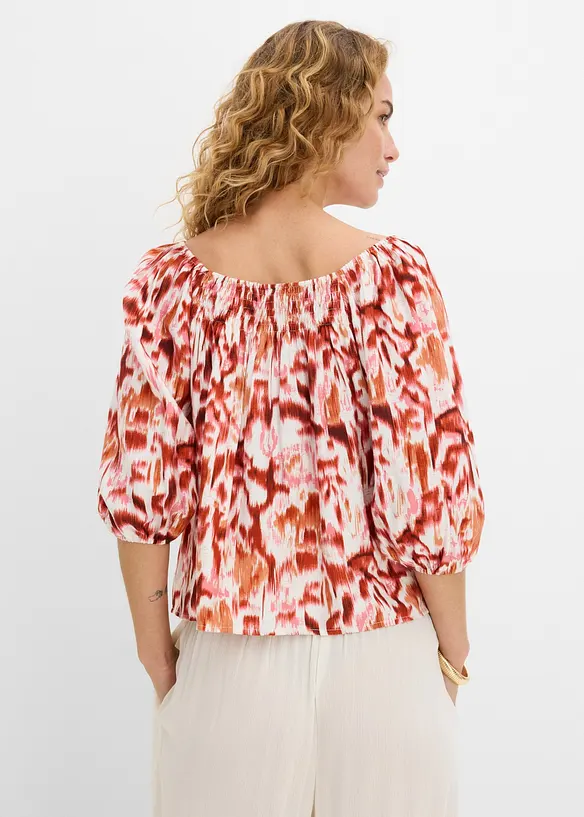 Bluse aus feinem Viskose-Mix in weiß von hinten (im Anschnitt) - bonprix