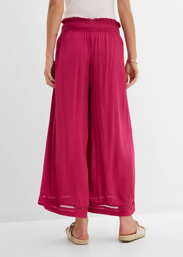 Culotte aus strukturiertem Viskose-Mix in pink von hinten - bonprix Culotte aus strukturiertem Viskose-Mix in pink von hinten - bonprix