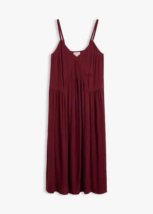 Midikleid aus leichter strukturierter Viskose in rot von vorne - bonprix