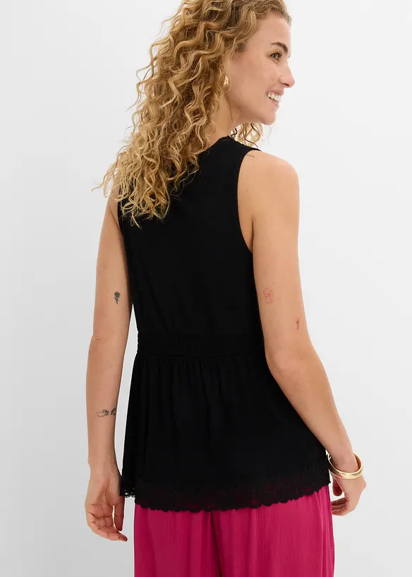 Top mit Spitze in schwarz von hinten (im Anschnitt) - bonprix