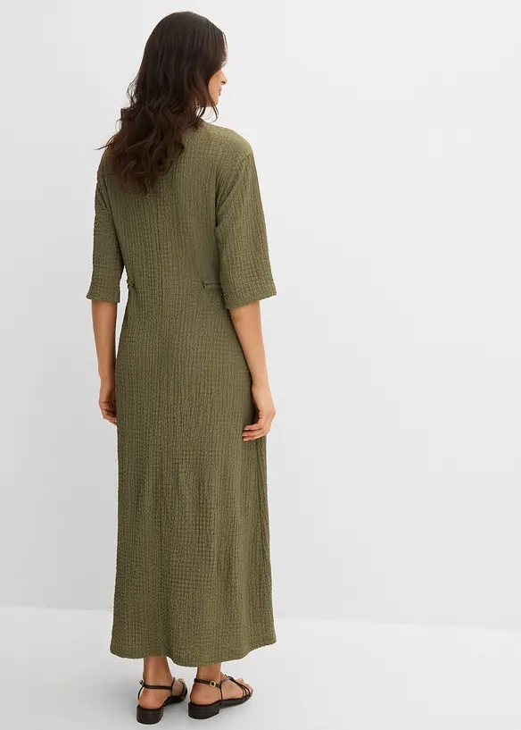Midikleid aus strukturiertem Material in grün von hinten (Totalaufnahme) - bonprix Midikleid aus strukturiertem Material in grün von hinten (Totalaufnahme) - bonprix