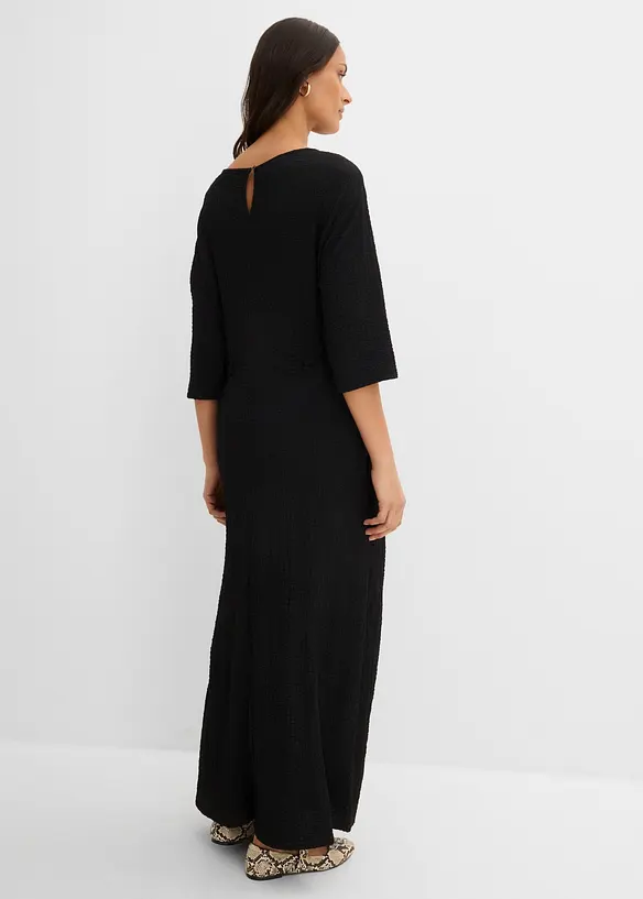 Midikleid aus strukturiertem Material in schwarz von hinten (Totalaufnahme) - bonprix Midikleid aus strukturiertem Material in schwarz von hinten (Totalaufnahme) - bonprix
