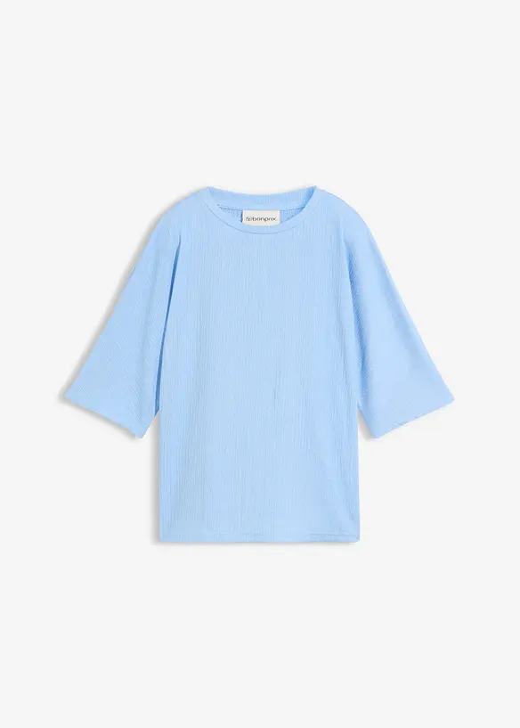 Shirt aus strukturiertem Material in blau von vorne - bonprix