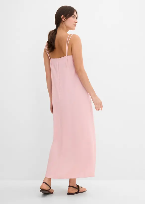Midikleid mit verstellbaren Trägern aus Viskose-Mix in rosa von hinten (Totalaufnahme) - bonprix Midikleid mit verstellbaren Trägern aus Viskose-Mix in rosa von hinten (Totalaufnahme) - bonprix