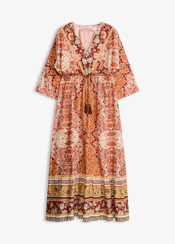 Maxikleid aus fließender Viskose in braun von vorne - bonprix Maxikleid aus fließender Viskose in braun von vorne - bonprix