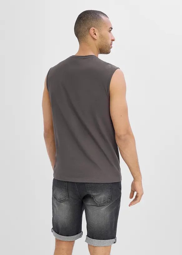 Muskelshirt (2er Pack) aus reiner Bio-Baumwolle in blau von hinten (im Anschnitt) - bonprix
