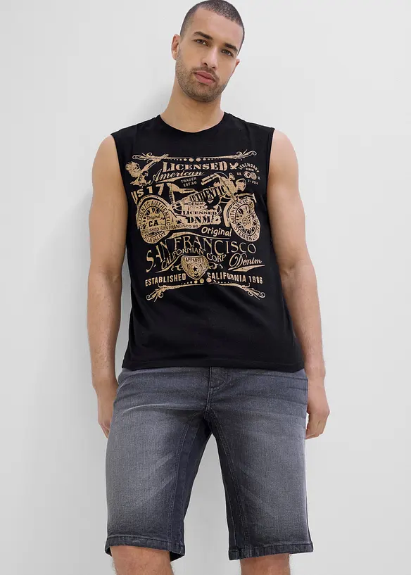 Muskelshirt (2er Pack) aus reiner Bio-Baumwolle in grün von vorne (im Anschnitt) - bonprix