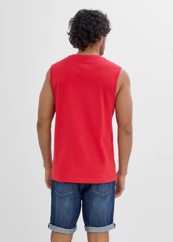 Muskelshirt aus reiner Bio-Baumwolle (3er Pack) in blau von hinten (im Anschnitt) - bonprix