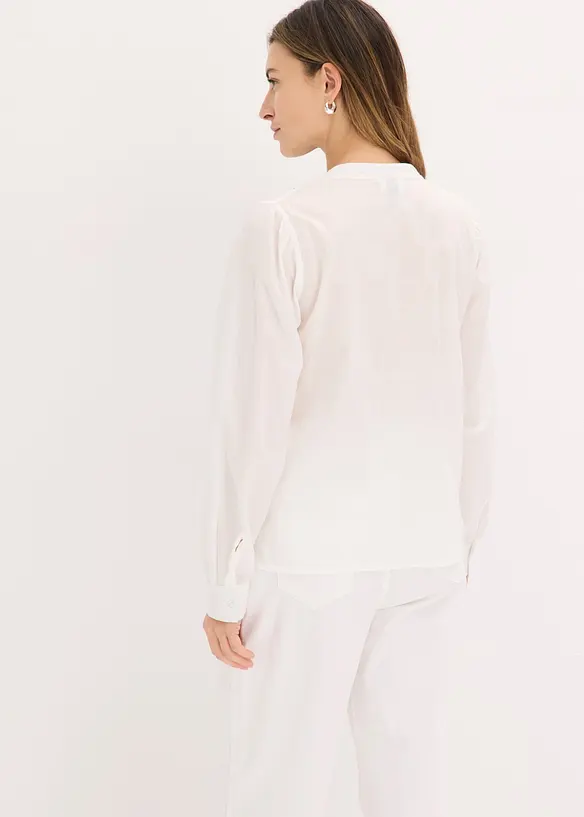 Bluse aus reiner Baumwolle mit Stickerei in weiß von hinten (im Anschnitt) - bonprix