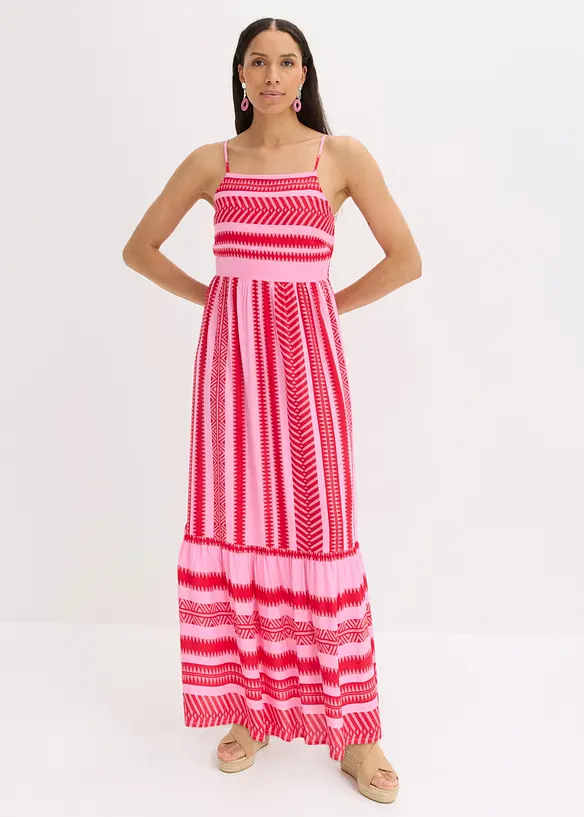 Trägerkleid aus fließender Viskose in pink von vorne (Totalaufnahme) - bonprix Trägerkleid aus fließender Viskose in pink von vorne (Totalaufnahme) - bonprix
