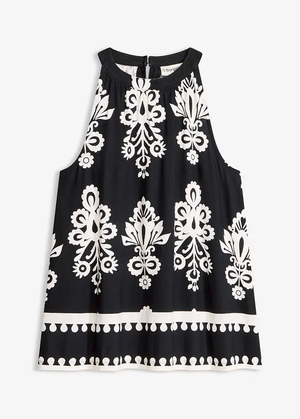 Top aus softem Viskose-Mix in schwarz von vorne - bonprix
