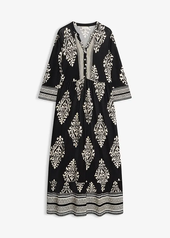 Tunika-Kleid aus softem Viskose-Mix in schwarz von vorne - bonprix Tunika-Kleid aus softem Viskose-Mix in schwarz von vorne - bonprix