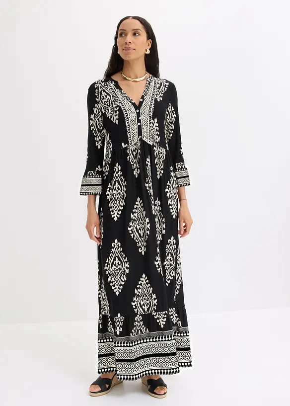 Tunika-Kleid aus softem Viskose-Mix in schwarz von vorne (Totalaufnahme) - bonprix Tunika-Kleid aus softem Viskose-Mix in schwarz von vorne (Totalaufnahme) - bonprix
