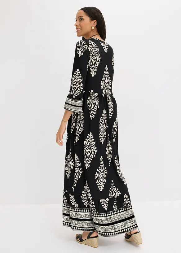 Tunika-Kleid aus softem Viskose-Mix in schwarz von hinten (Totalaufnahme) - bonprix Tunika-Kleid aus softem Viskose-Mix in schwarz von hinten (Totalaufnahme) - bonprix