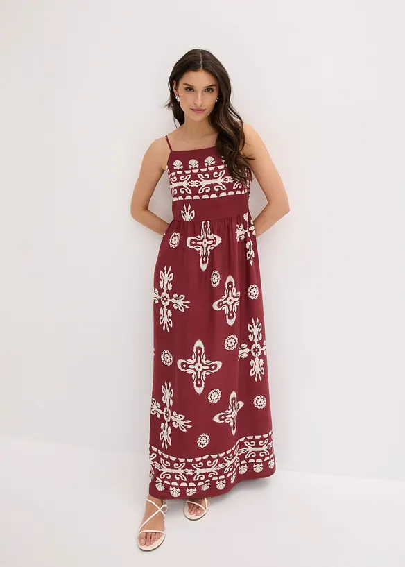 Trägerkleid aus fließender Viskose in rot von vorne (Totalaufnahme) - bonprix Trägerkleid aus fließender Viskose in rot von vorne (Totalaufnahme) - bonprix