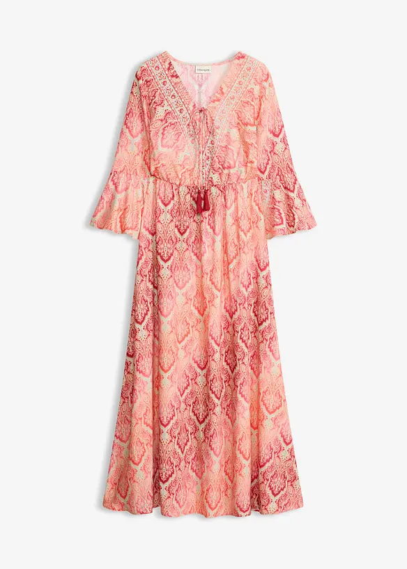 Maxikleid aus fließender Viskose in rot von vorne - bonprix Maxikleid aus fließender Viskose in rot von vorne - bonprix