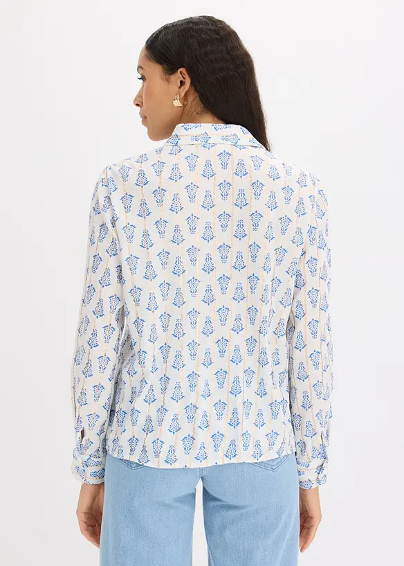 Bluse aus strukturierter Viskose mit Glitzereffekt in weiß von hinten (im Anschnitt) - bonprix Bluse aus strukturierter Viskose mit Glitzereffekt in weiß von hinten (im Anschnitt) - bonprix