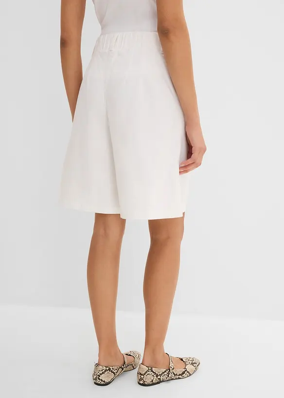 Twill-Shorts in weiß von hinten - bonprix