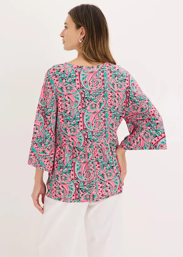 Tunika-Shirt aus softem Viskose-Mix in pink von hinten (im Anschnitt) - bonprix