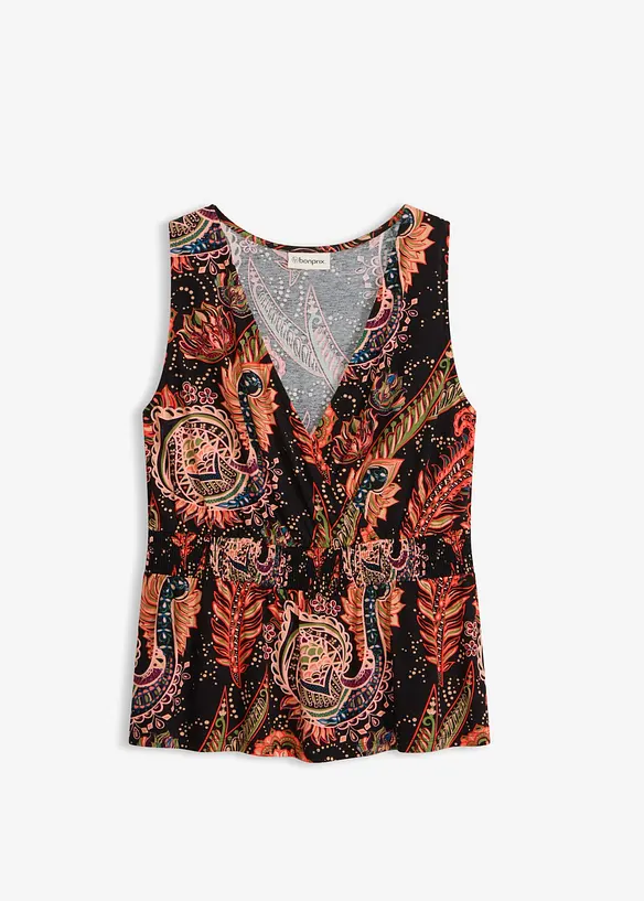 Top aus softem Viskose-Mix in schwarz von vorne - bonprix