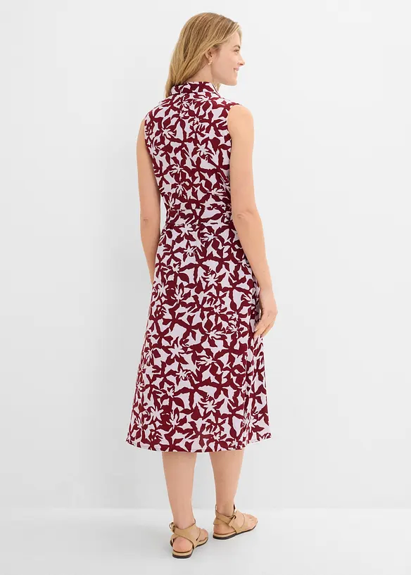Hemdblusenkleid aus fließender Viskose in rot von hinten (Totalaufnahme) - bonprix
