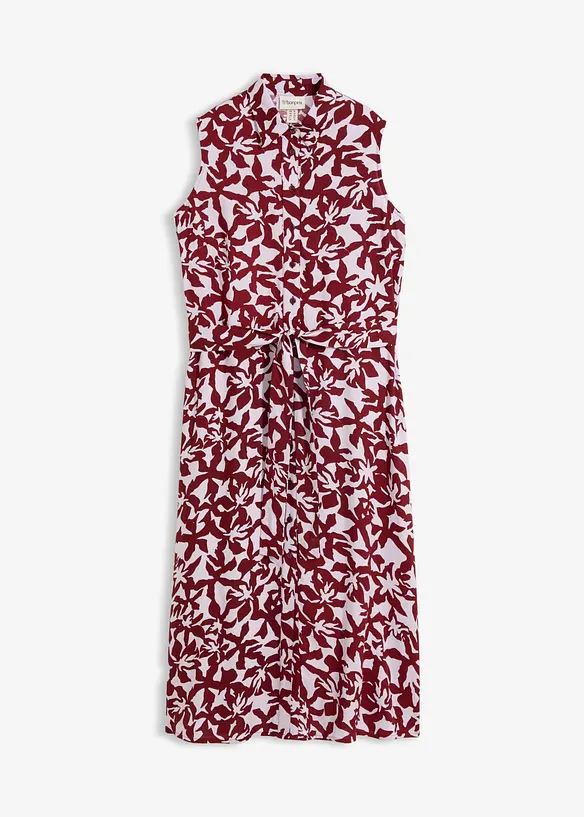 Hemdblusenkleid aus fließender Viskose in rot von vorne - bonprix