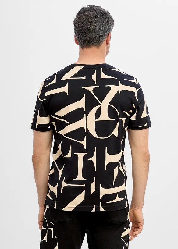 T-Shirt aus reiner Bio-Baumwolle in schwarz von hinten (im Anschnitt) - bonprix