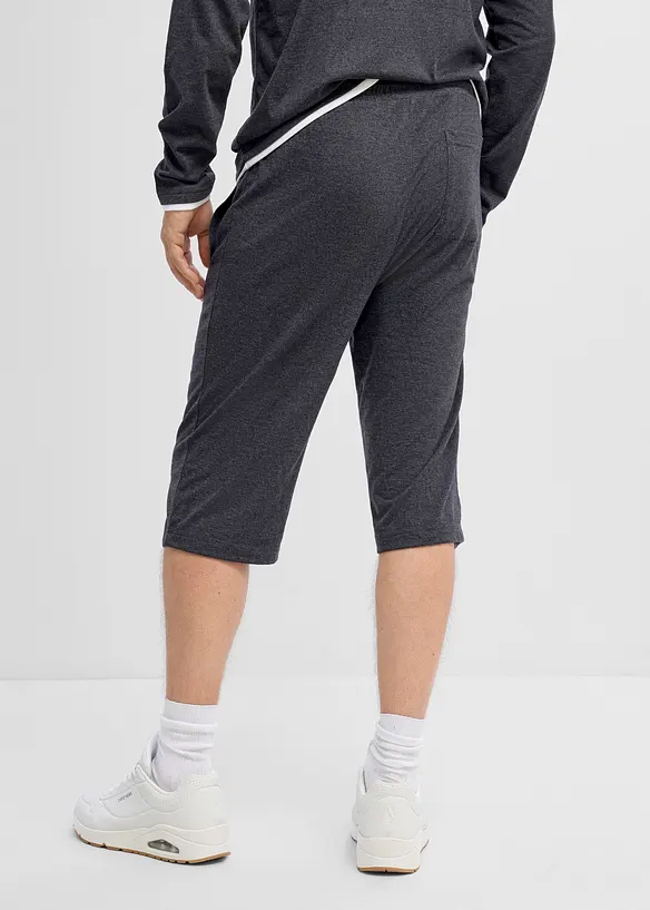 Jersey-Longshorts aus reiner Bio-Baumwolle (2er Pack) in schwarz von hinten - bonprix