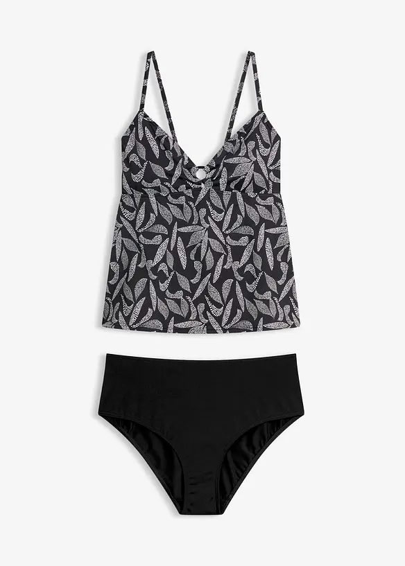 Tankini (2-tlg.Set) in schwarz von vorne - bonprix
