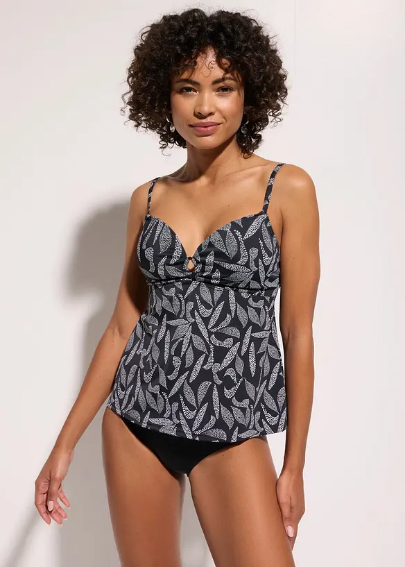 Tankini (2-tlg.Set) in schwarz von vorne (Totalaufnahme) - bonprix