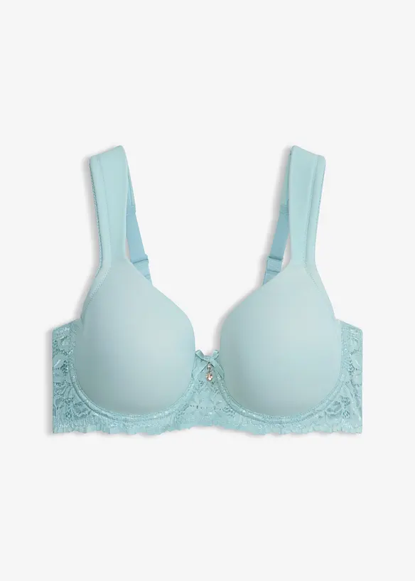 Schalen-BH mit gepolsterten Trägern in blau von vorne - bonprix