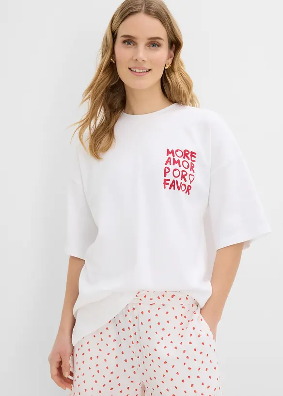Oversize-Shirt aus reiner Bio-Baumwolle in rot von hinten (im Anschnitt) - bonprix