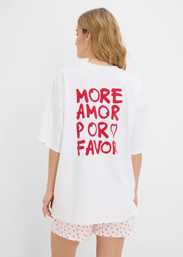 Oversize-Shirt aus reiner Bio-Baumwolle in rot von vorne (im Anschnitt) - bonprix