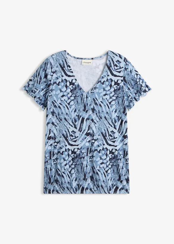 Shirt mit Gummibund in blau von vorne - bonprix Shirt mit Gummibund in blau von vorne - bonprix