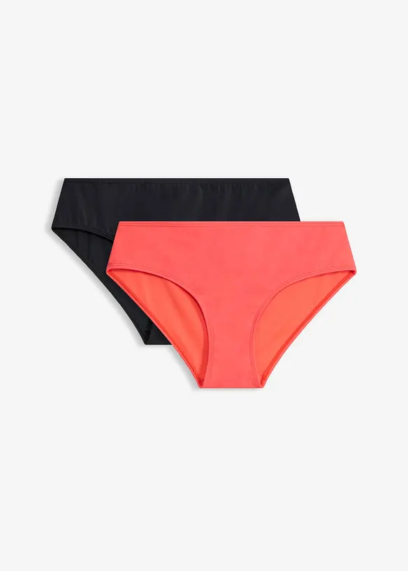 Bikinihose (2er Pack) in rot von vorne - bonprix