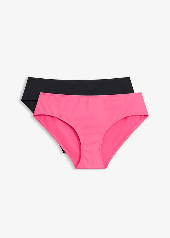 Bikinihose (2er Pack) in pink von vorne - bonprix