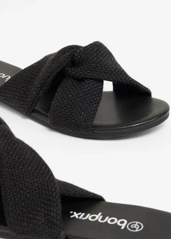 Pantoletten mit Knoten in schwarz - bonprix