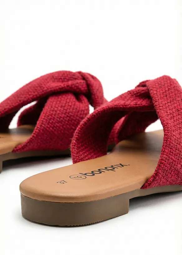 Pantoletten mit Knoten in rot - bonprix